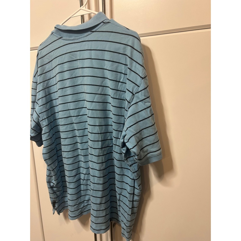 Eddie Bauer Mens XXL Blue Striped Short Sleeve Cotton Pique Polo Shirt‎ - Picture 16 of 16
